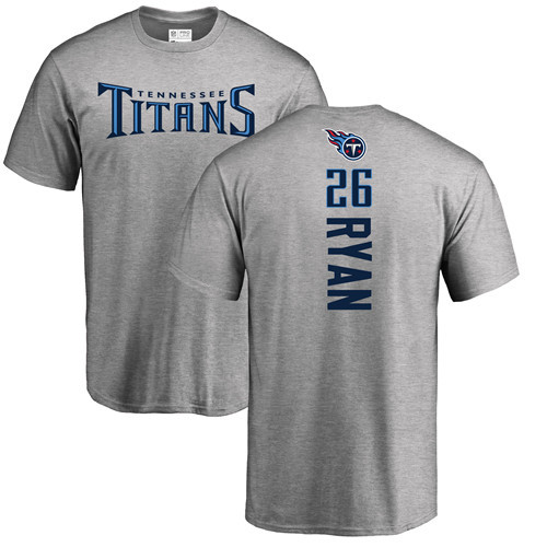 Tennessee Titans Men Ash Logan Ryan Backer NFL Football #26 T Shirt->tennessee titans->NFL Jersey